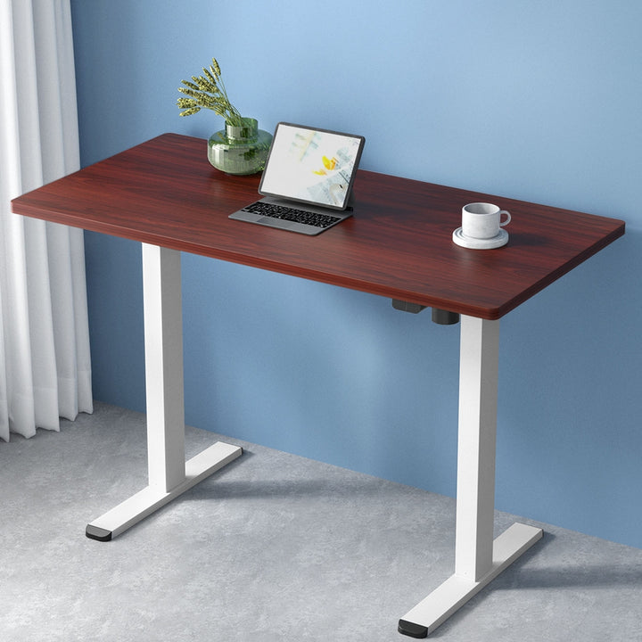 Standing Desk (Single Motor) White & Walnut 120cm