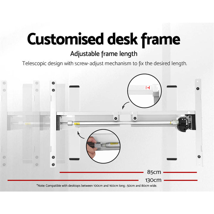 Standing Desk (Single Motor) White 120cm