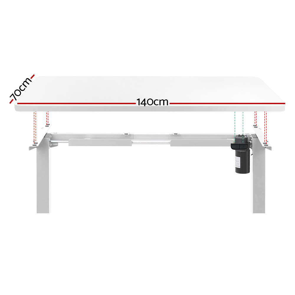 Standing Desk (Single Motor) White 140cm - Homecoze