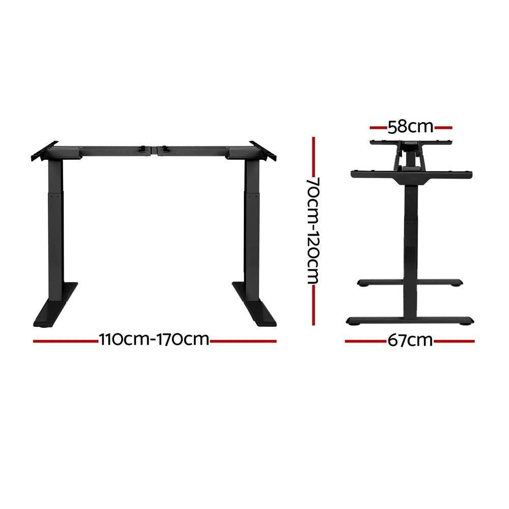 Standing Desk (Frame Only) Dual Motor - Black - Homecoze