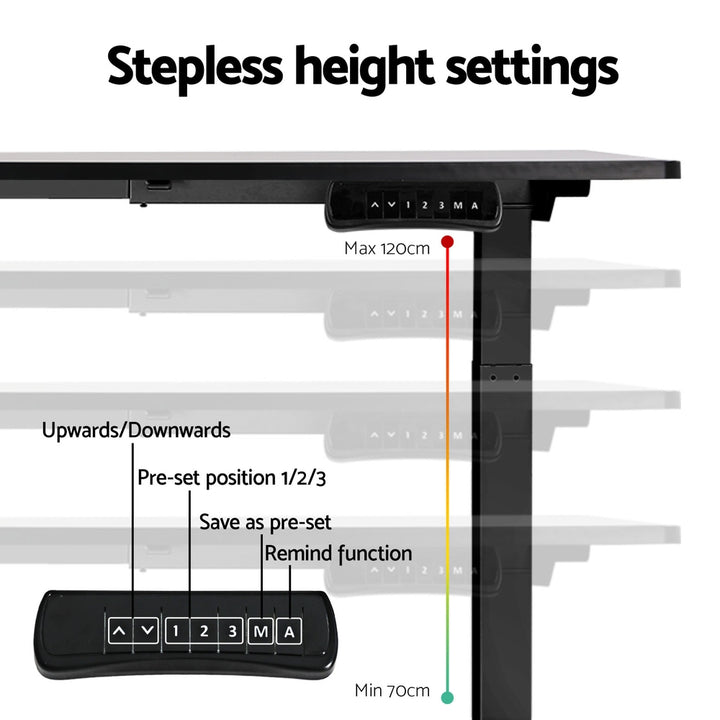 Standing Desk (Frame Only) Dual Motor - Black