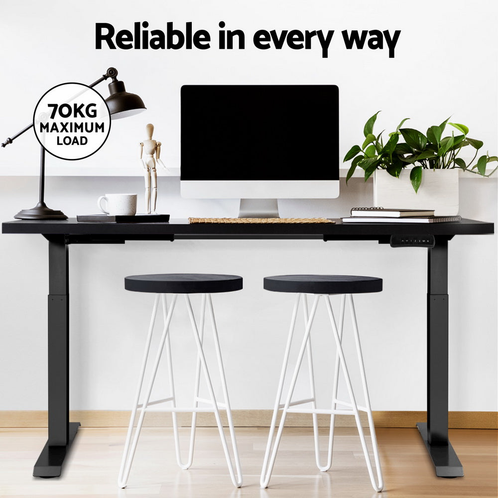 Standing Desk (Dual Motor) Black & Black 140cm - Homecoze