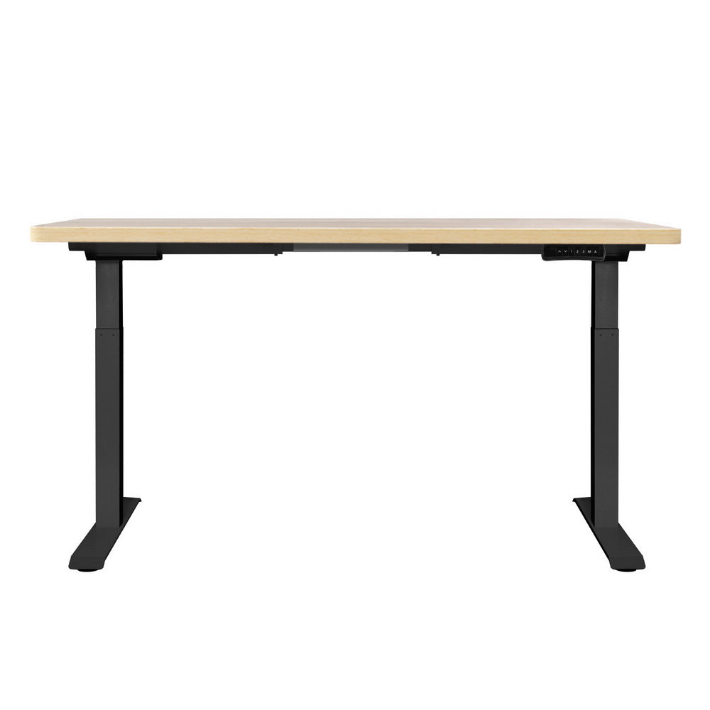 Standing Desk (Dual Motor) Black & Oak 120cm - Homecoze