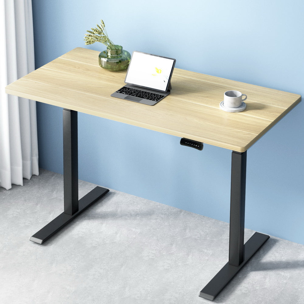 Standing Desk (Dual Motor) Black & Oak 120cm