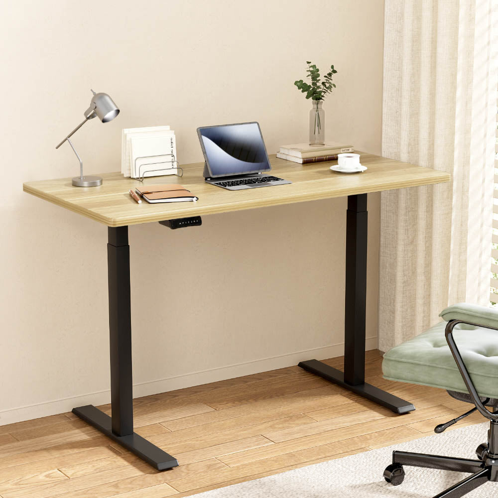 Standing Desk (Dual Motor) Black & Oak 140cm - Homecoze