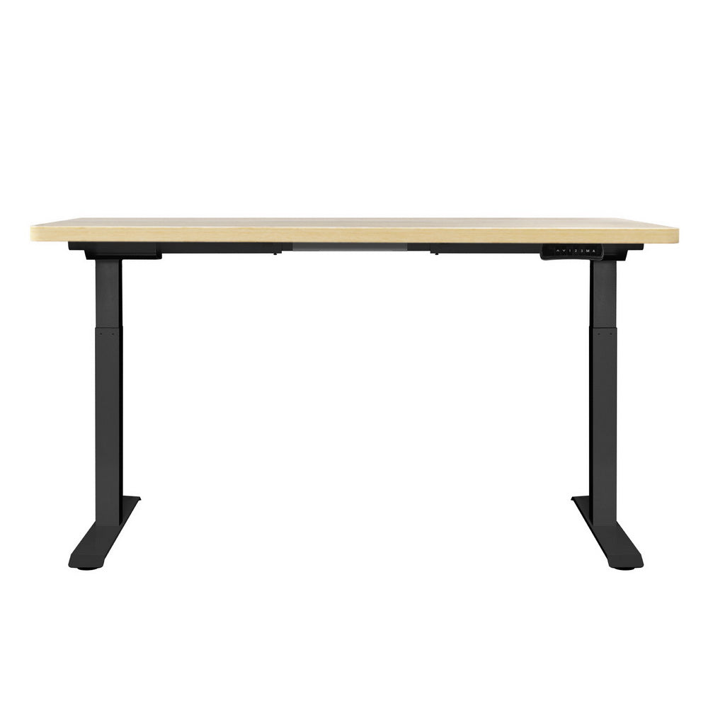 Standing Desk (Dual Motor) Black & Oak 140cm - Homecoze