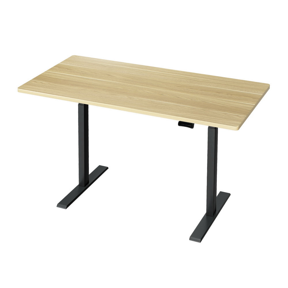 Standing Desk (Dual Motor) Black & Oak 140cm