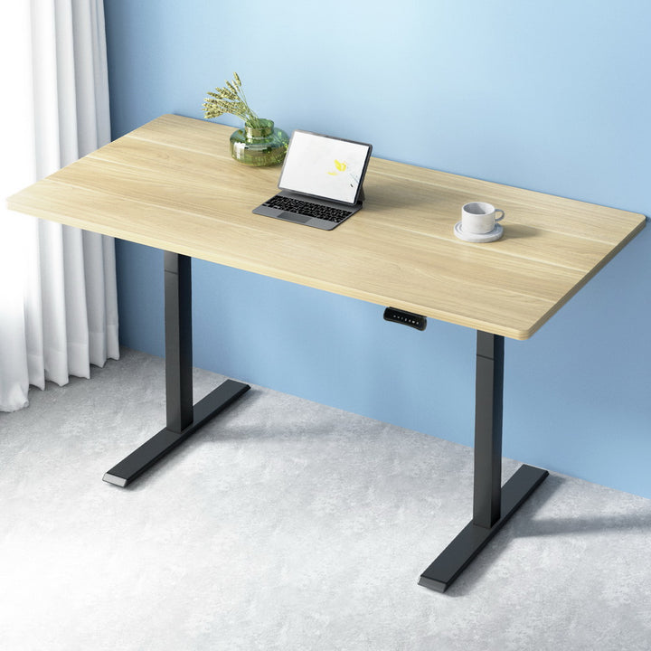 Standing Desk (Dual Motor) Black & Oak 140cm