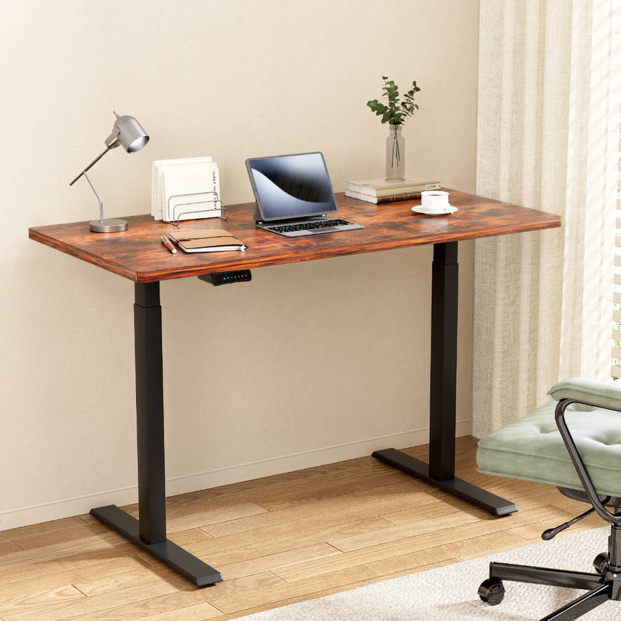 Standing Desk (Dual Motor) Black & Rustic 120cm - Homecoze