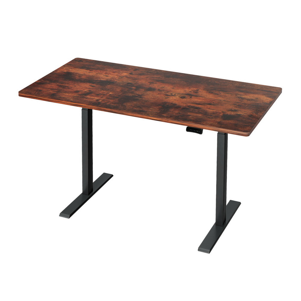 Standing Desk (Dual Motor) Black & Rustic 140cm