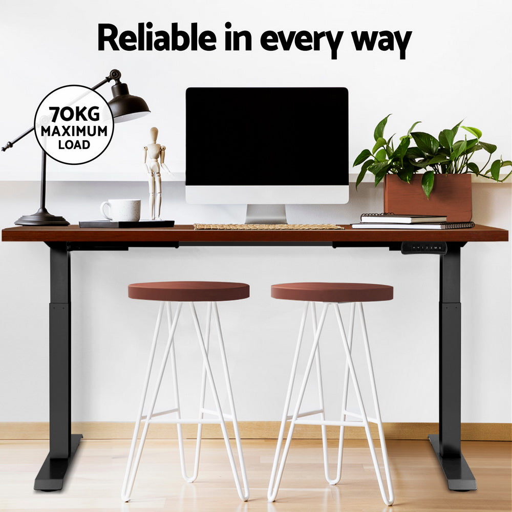 Standing Desk (Dual Motor) Black & Walnut 120cm - Homecoze