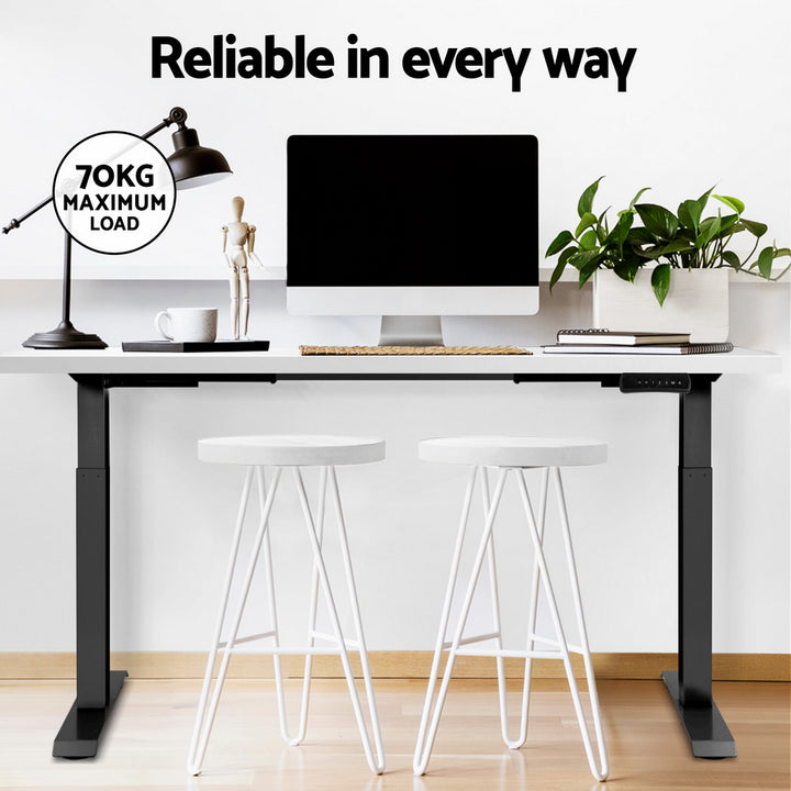 Standing Desk (Dual Motor) Black & White 120cm