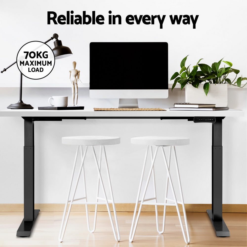 Standing Desk (Dual Motor) Black & White 140cm