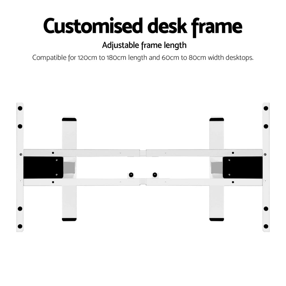 Standing Desk (Frame Only) Dual Motor - White - Homecoze