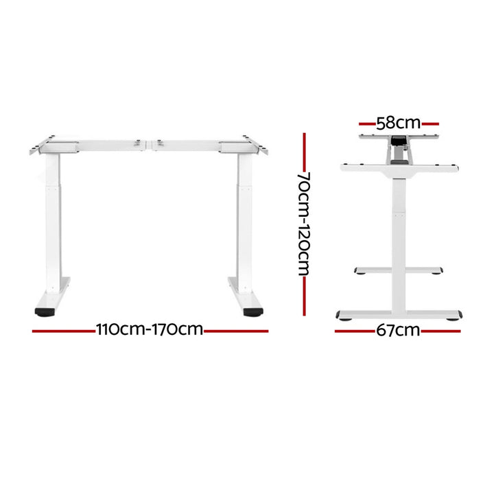 Standing Desk (Frame Only) Dual Motor - White