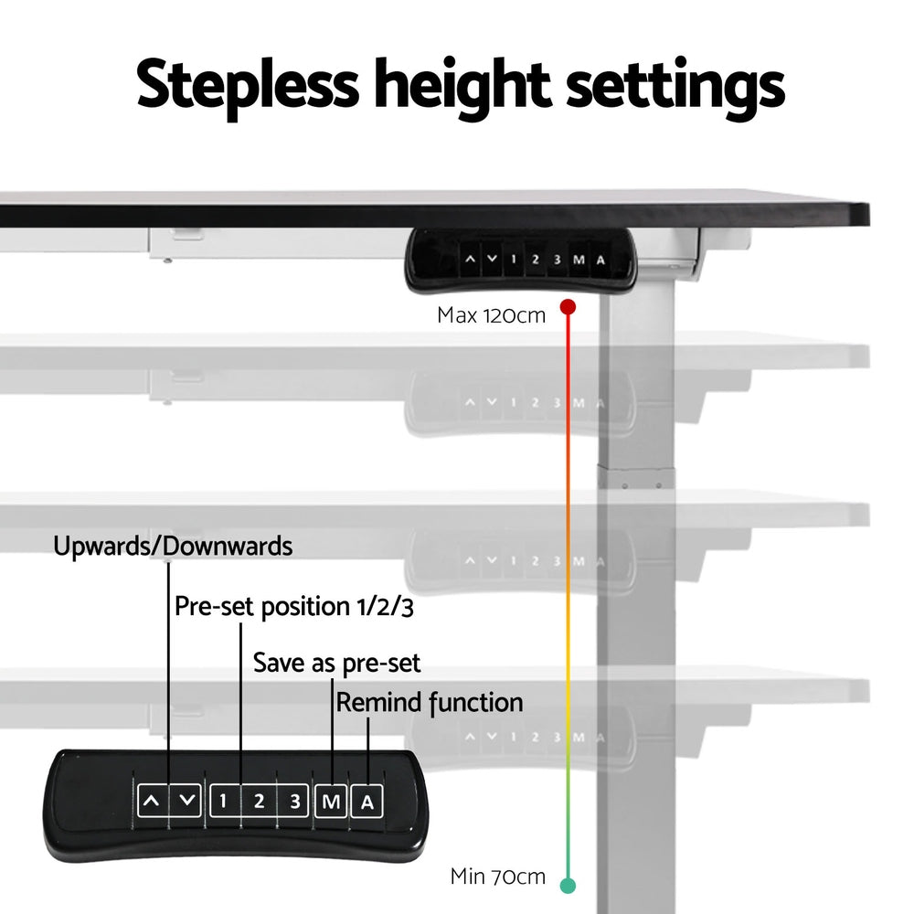 Standing Desk (Frame Only) Dual Motor - White