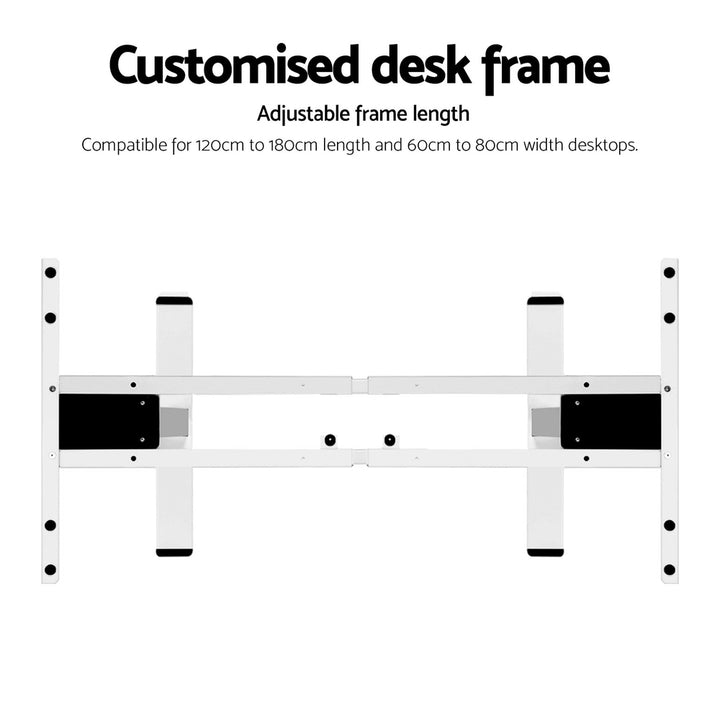 Standing Desk (Frame Only) Dual Motor - White