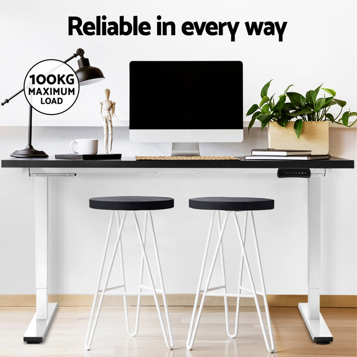 Standing Desk (Dual Motor) White & Black 120cm - Homecoze
