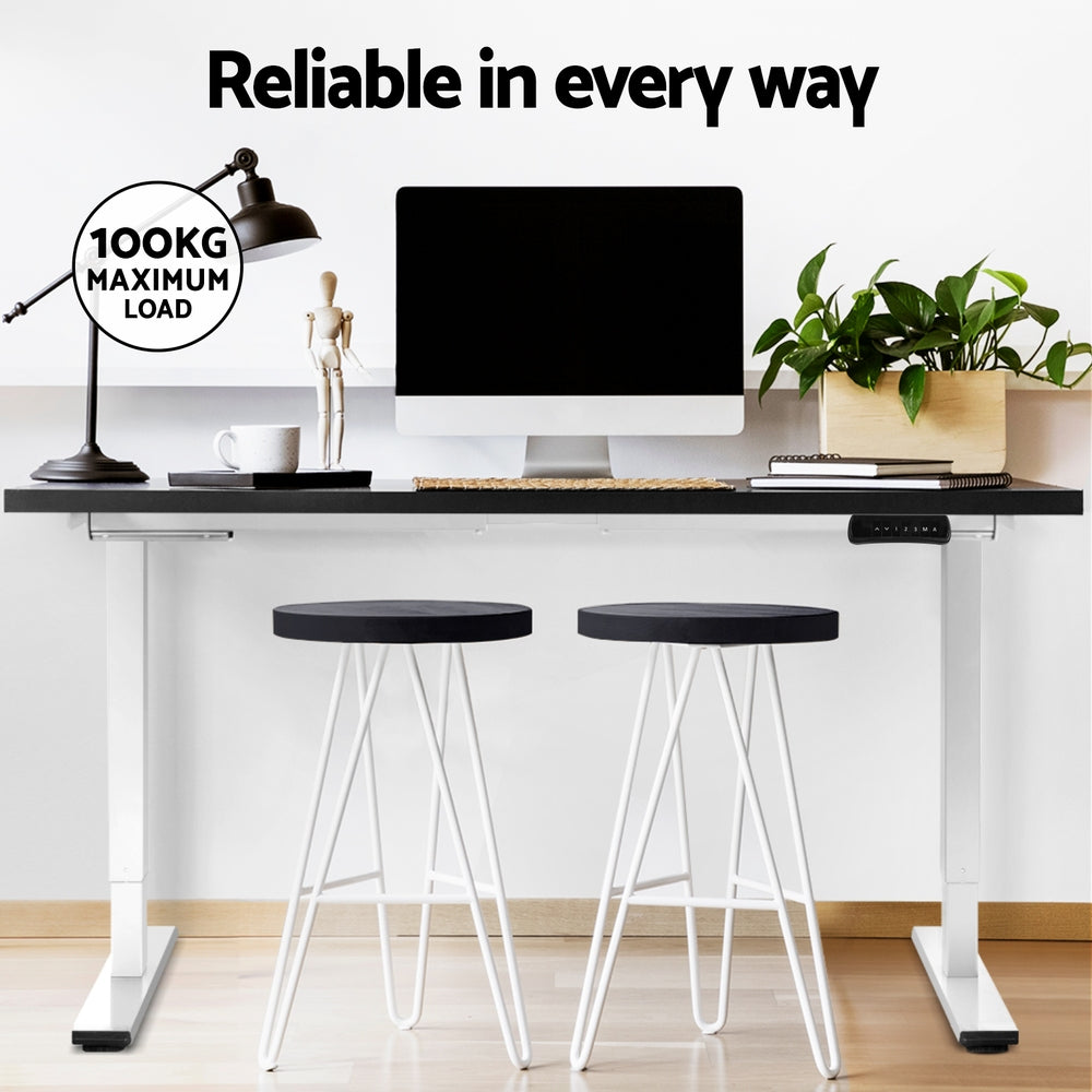 Standing Desk (Dual Motor) White & Black 140cm - Homecoze