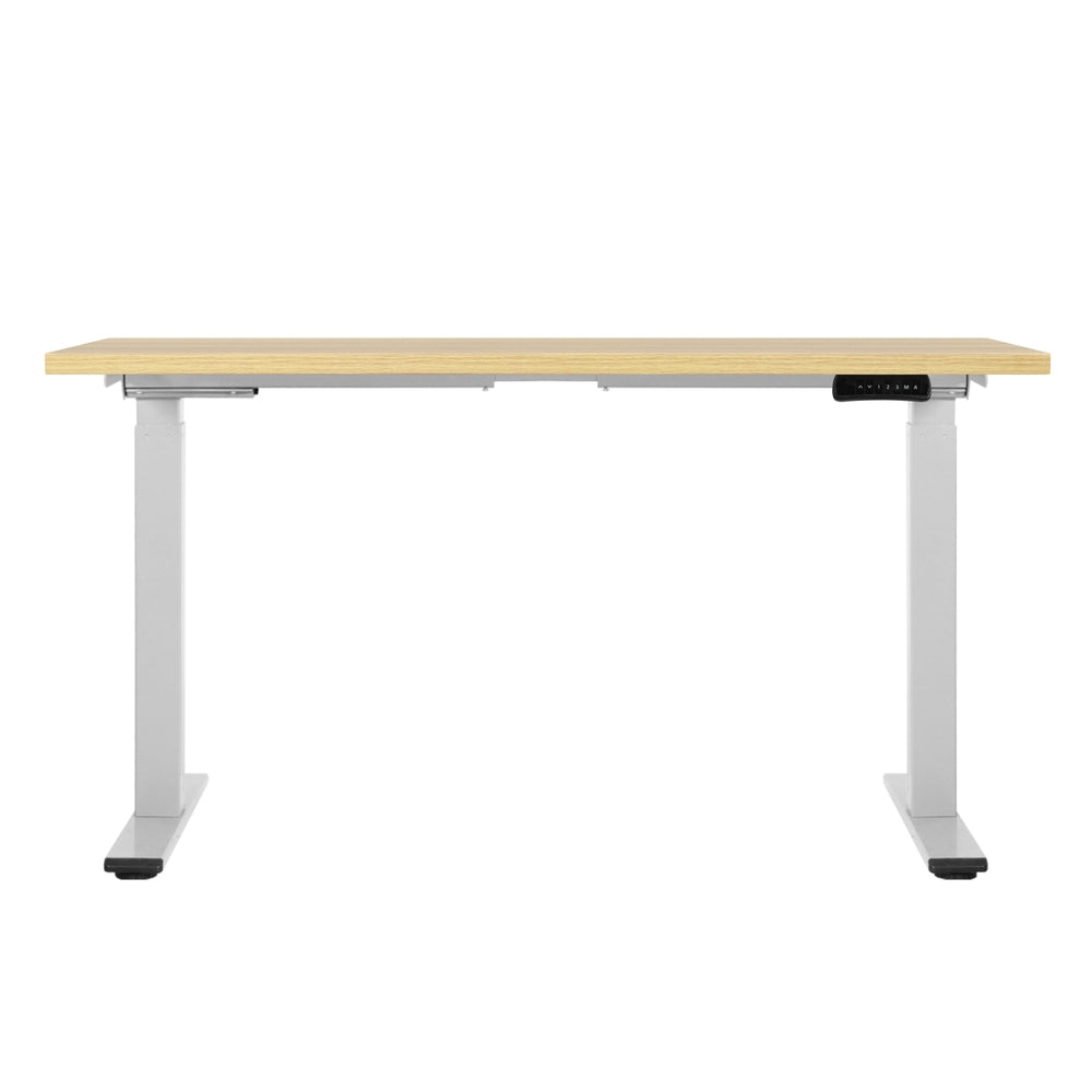 Standing Desk (Dual Motor) White & Oak 120cm - Homecoze