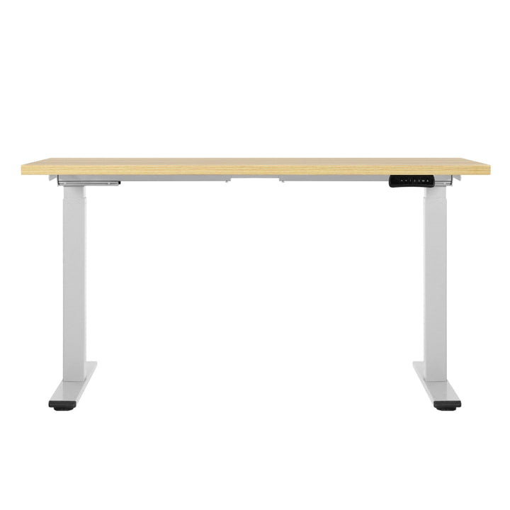 Standing Desk (Dual Motor) White & Oak 120cm - Homecoze