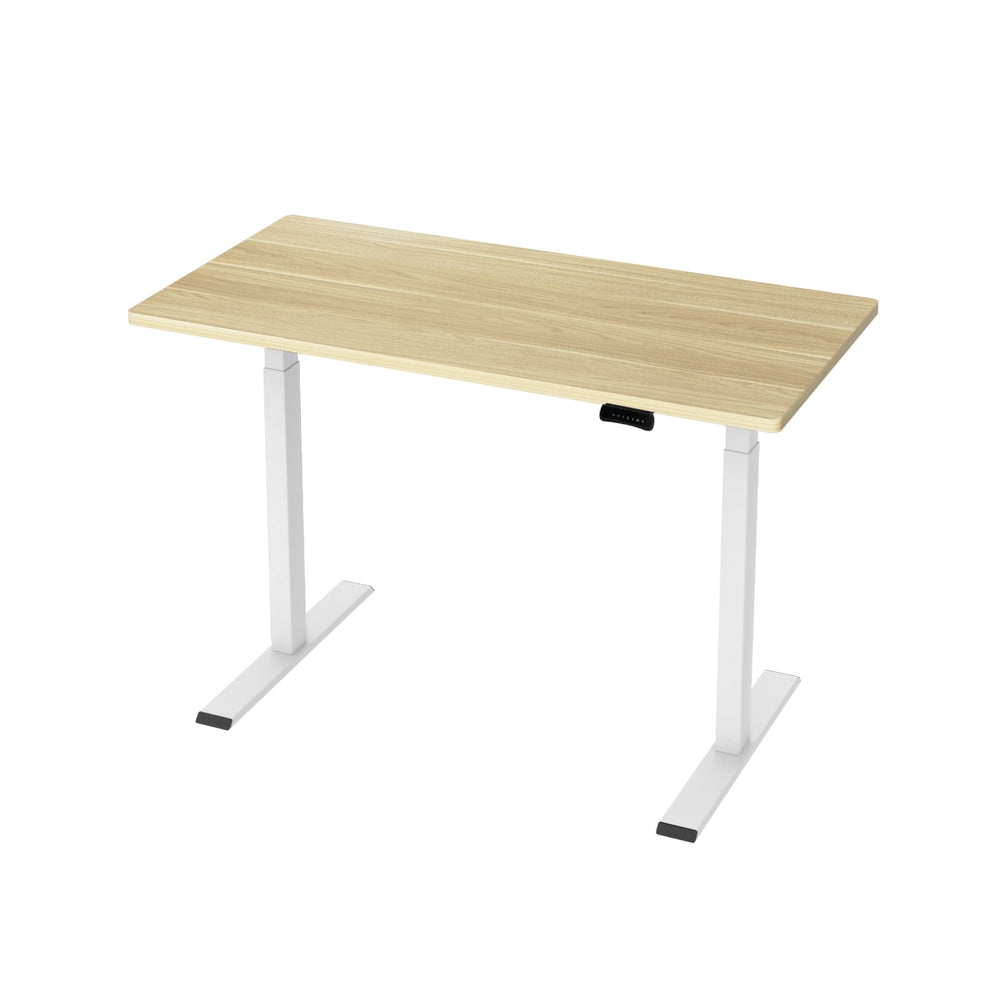 Standing Desk (Dual Motor) White & Oak 120cm - Homecoze