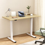 Standing Desk (Dual Motor) White & Oak 140cm - Homecoze