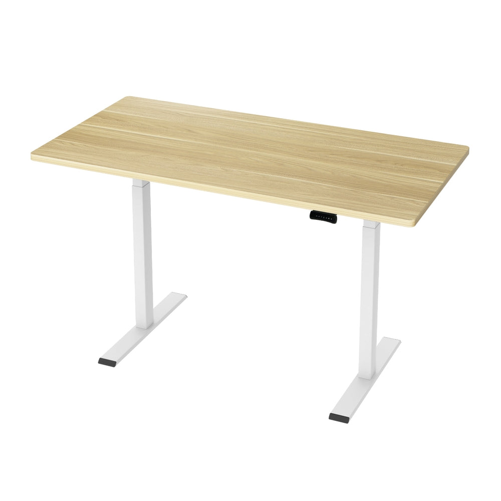 Standing Desk (Dual Motor) White & Oak 140cm - Homecoze