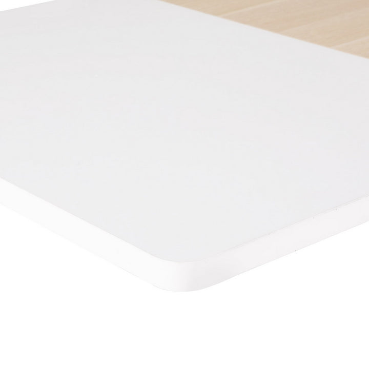 Standing Desk (Dual Motor) White + White & Pine 120cm