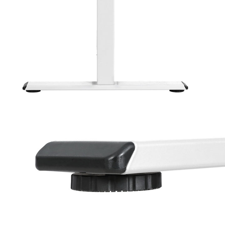 Standing Desk (Dual Motor) White + White & Pine 120cm