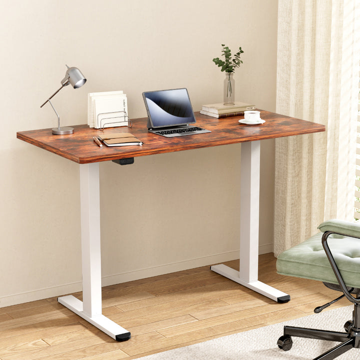 Standing Desk (Dual Motor) White & Rustic 120cm - Homecoze