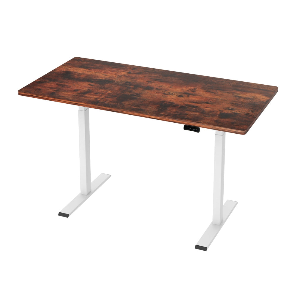 Standing Desk (Dual Motor) White & Rustic 140cm - Homecoze