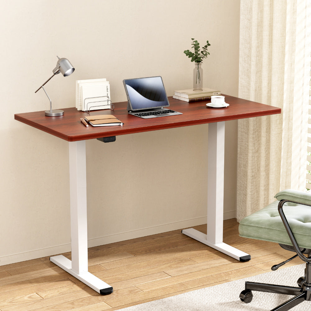 Standing Desk (Dual Motor) White & Walnut 120cm - Homecoze
