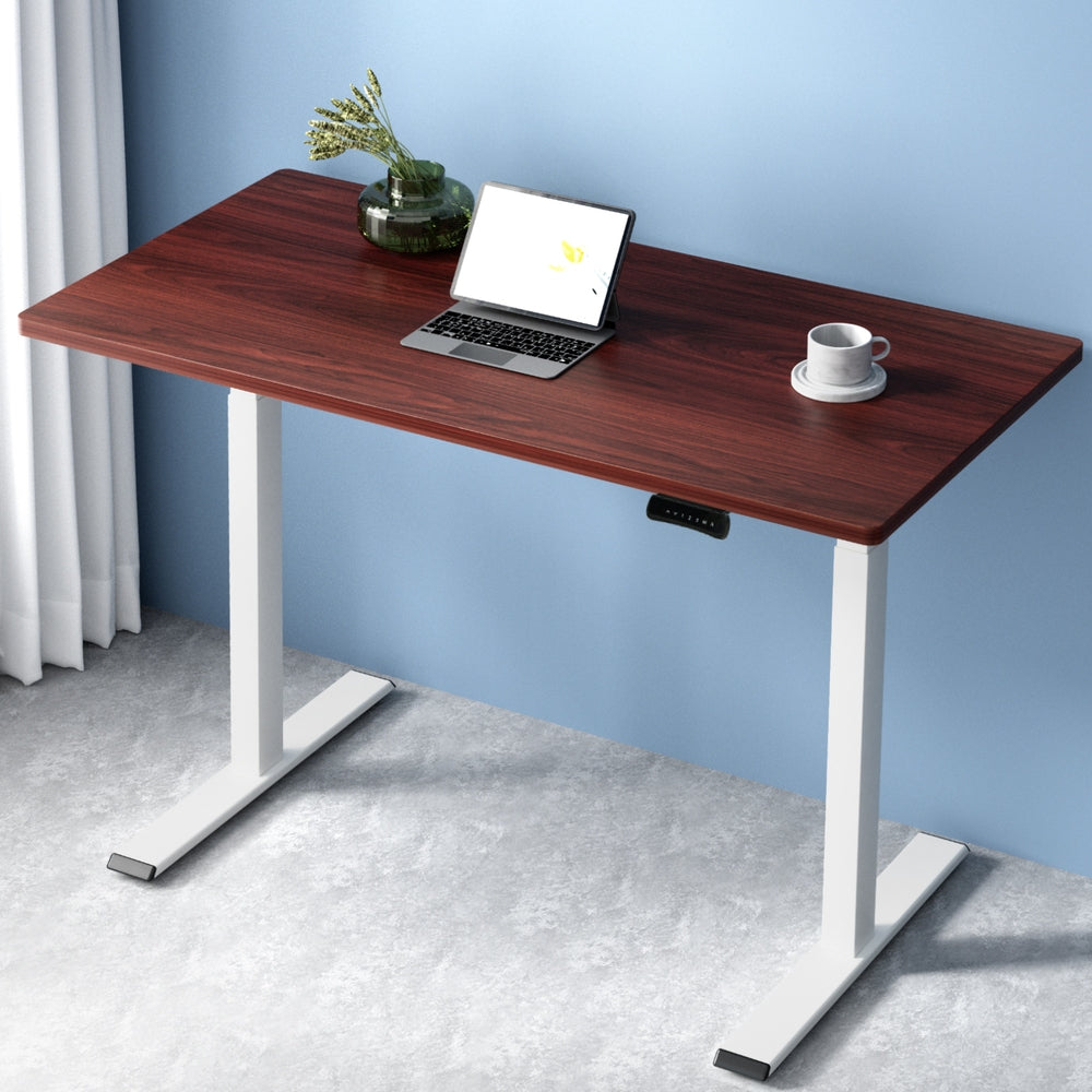 Standing Desk (Dual Motor) White & Walnut 120cm