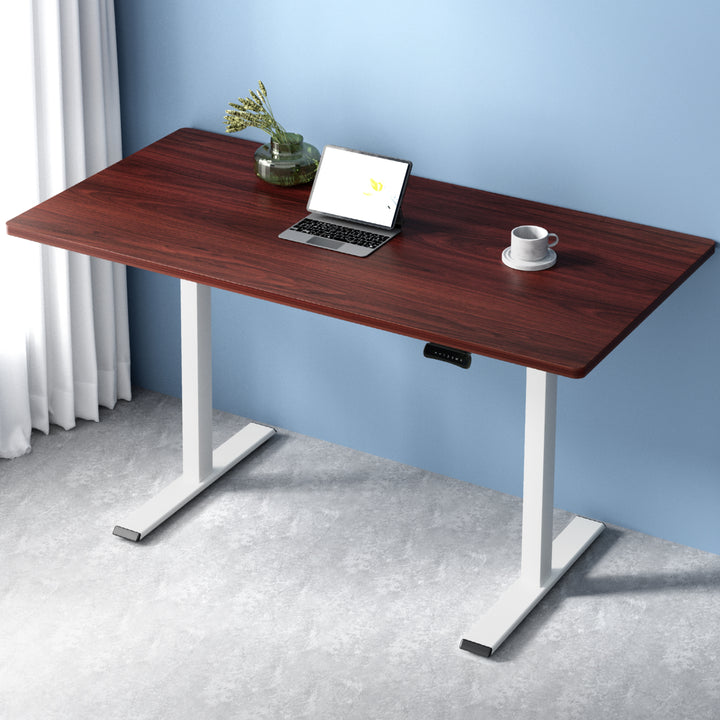 Standing Desk (Dual Motor) White & Walnut 140cm