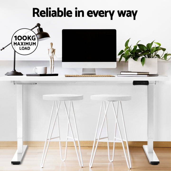 Standing Desk (Dual Motor) White 120cm - Homecoze