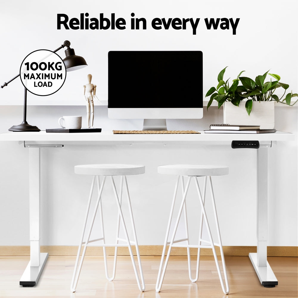 Standing Desk (Dual Motor) White 140cm - Homecoze