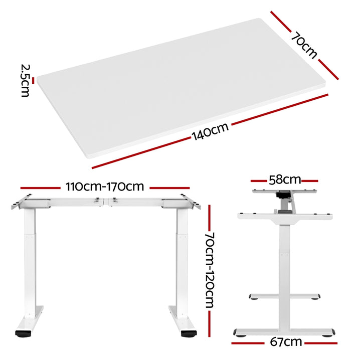 Standing Desk (Dual Motor) White 140cm