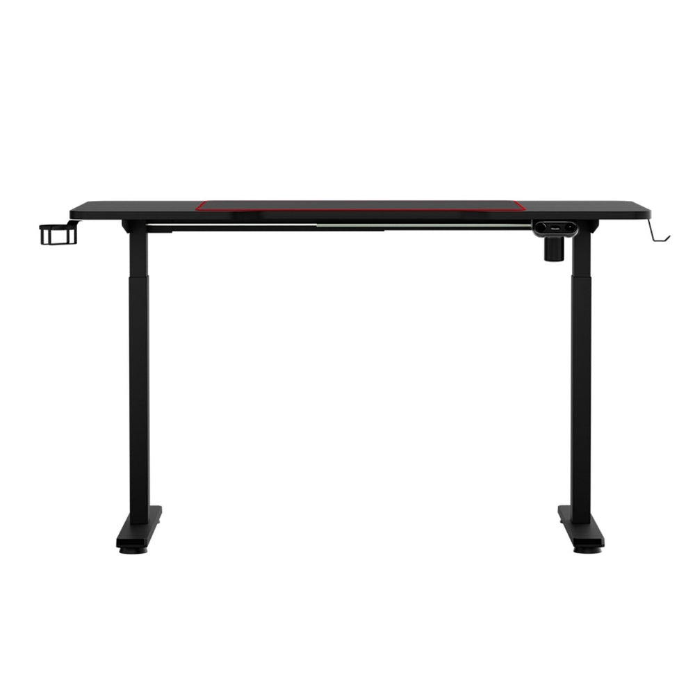 Gaming LED Standing Desk (Single Motor) Black 140cm