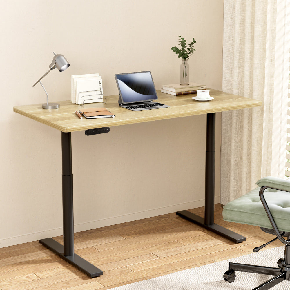 Standing Desk (Dual Motor) Black & Oak 120cm - Homecoze