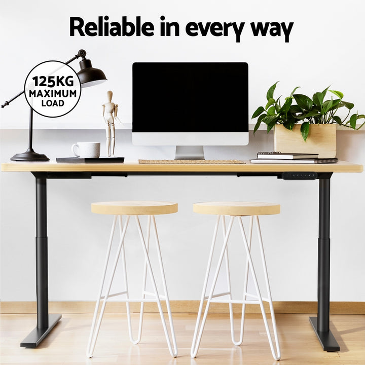 Standing Desk (Dual Motor) Black & Oak 120cm - Homecoze