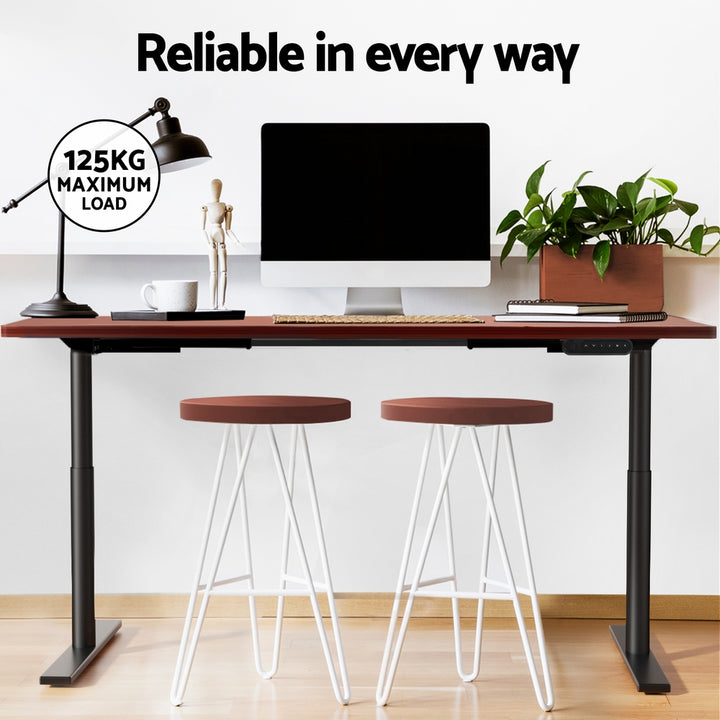Standing Desk (Dual Motor) Black & Walnut 140cm - Homecoze