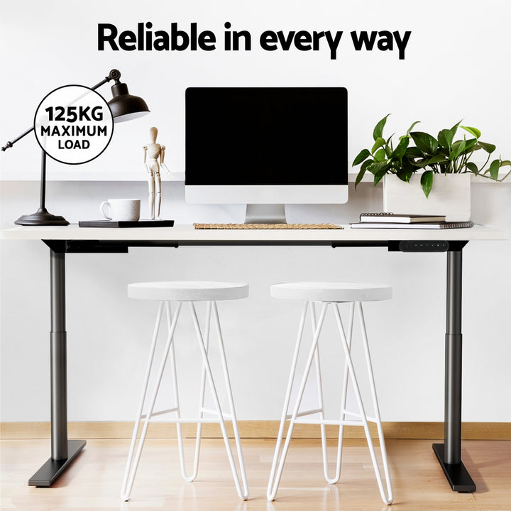 Standing Desk (Dual Motor) Black & White 140cm - Homecoze
