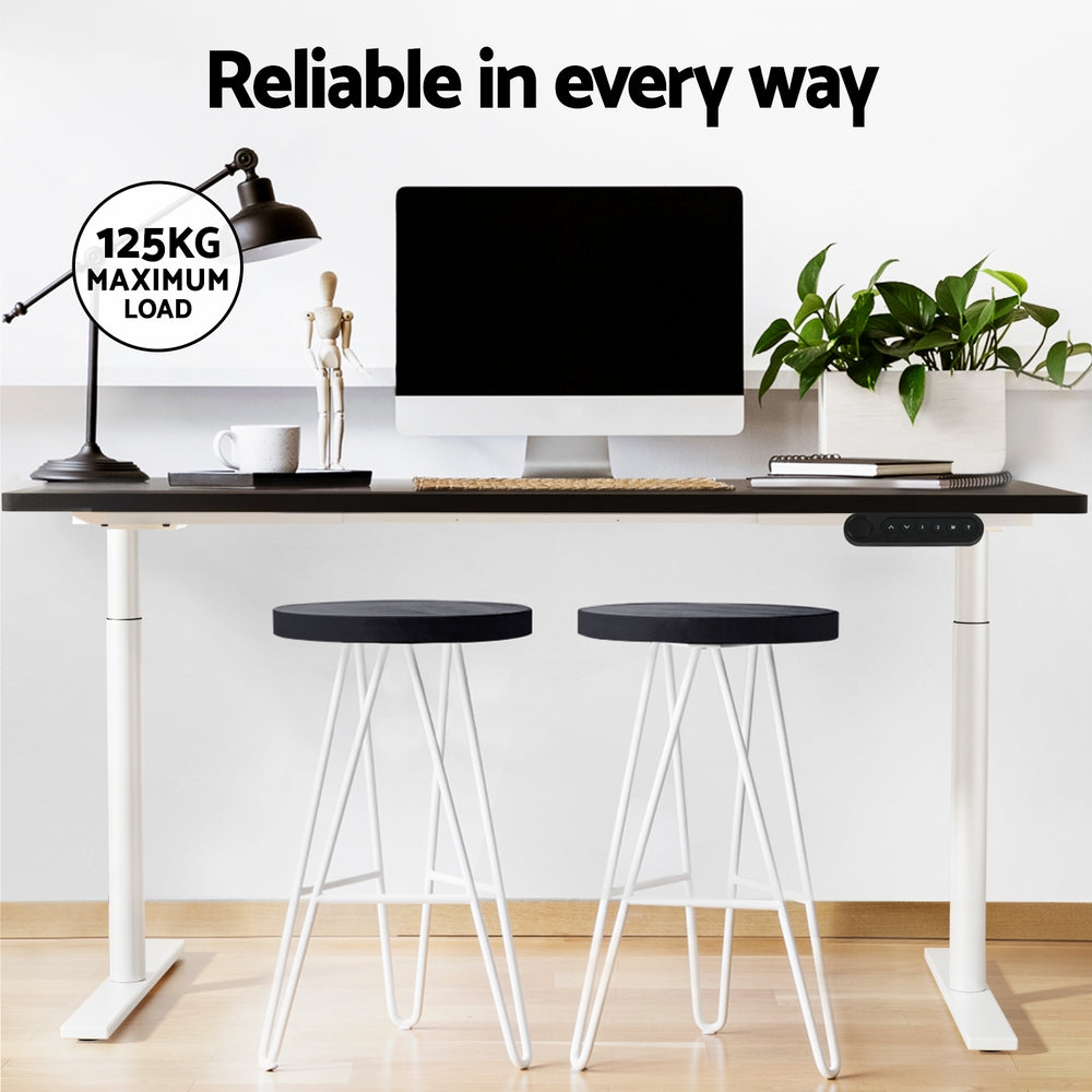 Standing Desk (Dual Motor) White & Black 120cm - Homecoze