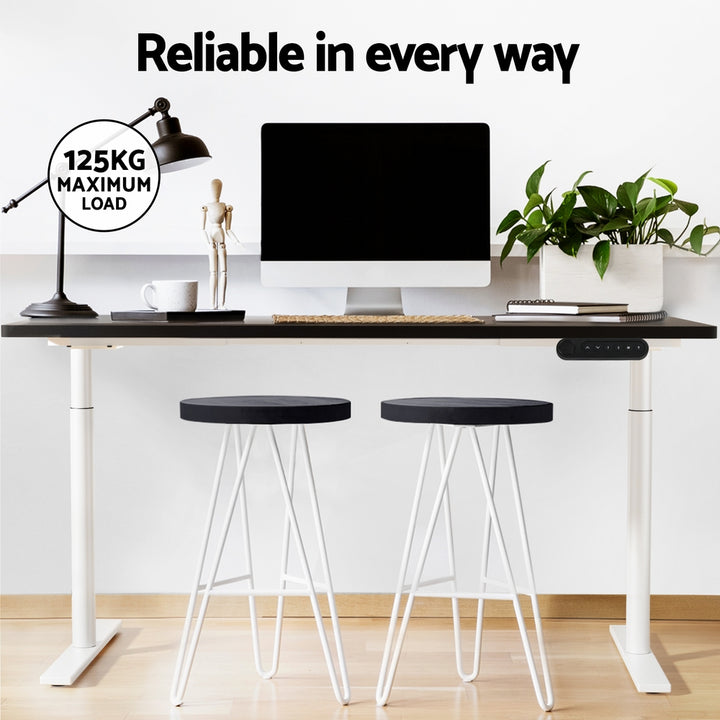 Standing Desk (Dual Motor) White & Black 140cm - Homecoze