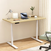 Standing Desk (Dual Motor) White & Oak 120cm - Homecoze