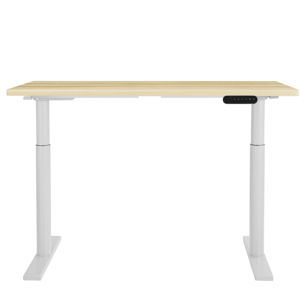 Standing Desk (Dual Motor) White & Oak 120cm - Homecoze