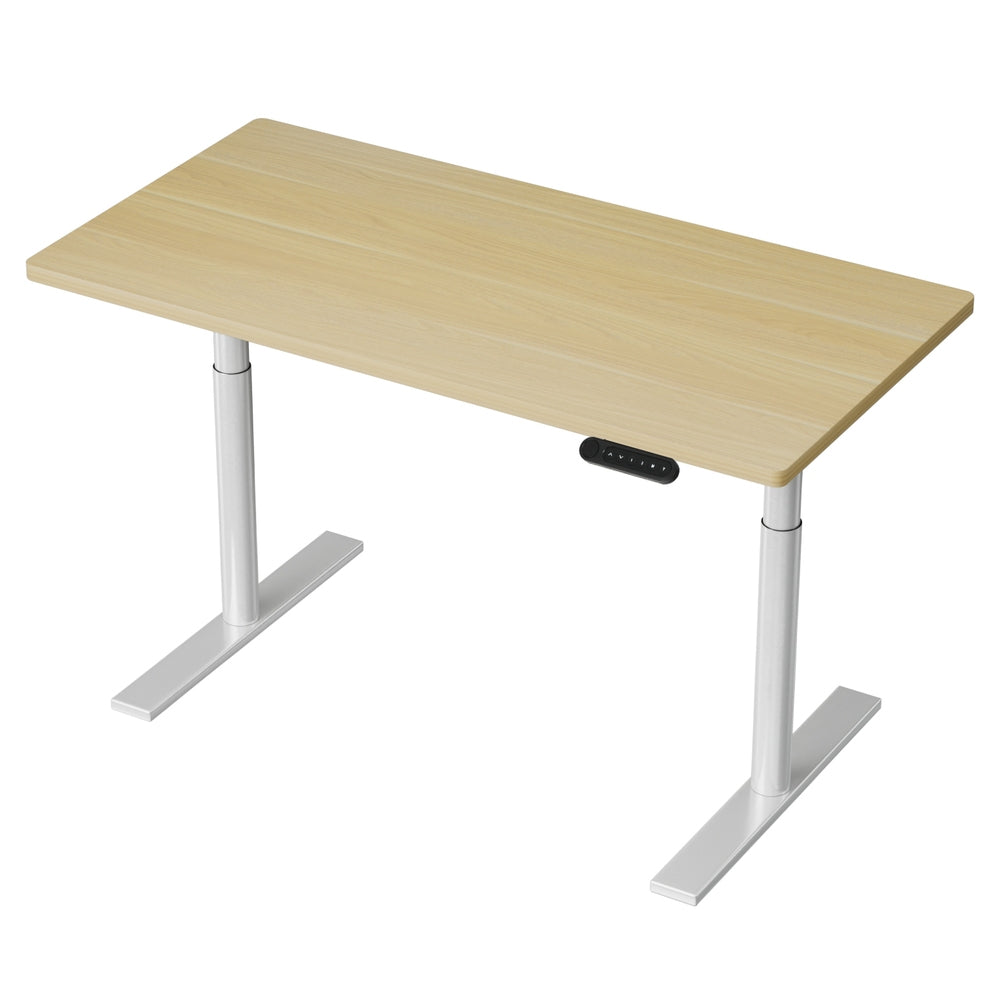 Standing Desk (Dual Motor) White & Oak 120cm - Homecoze