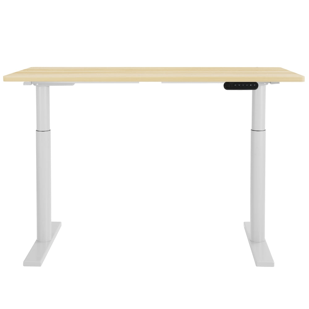 Standing Desk (Dual Motor) White & Oak 140cm - Homecoze