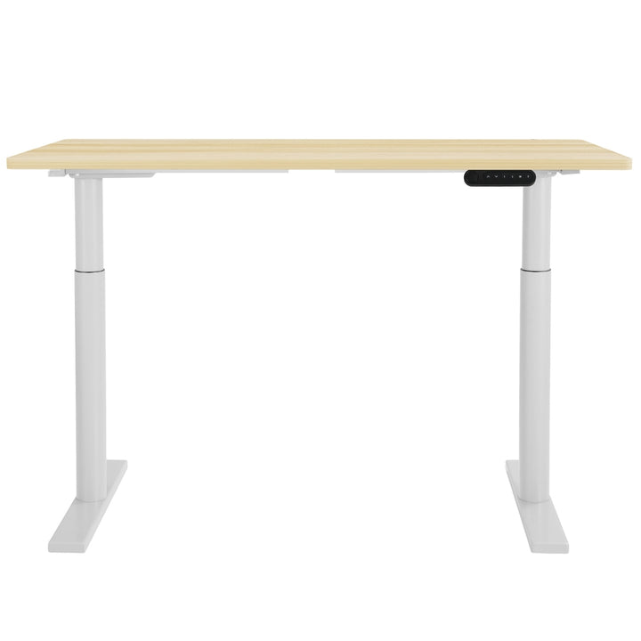 Standing Desk (Dual Motor) White & Oak 140cm - Homecoze
